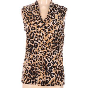 ANN KLEIN LEOPARD SLEEVELESS TOP
